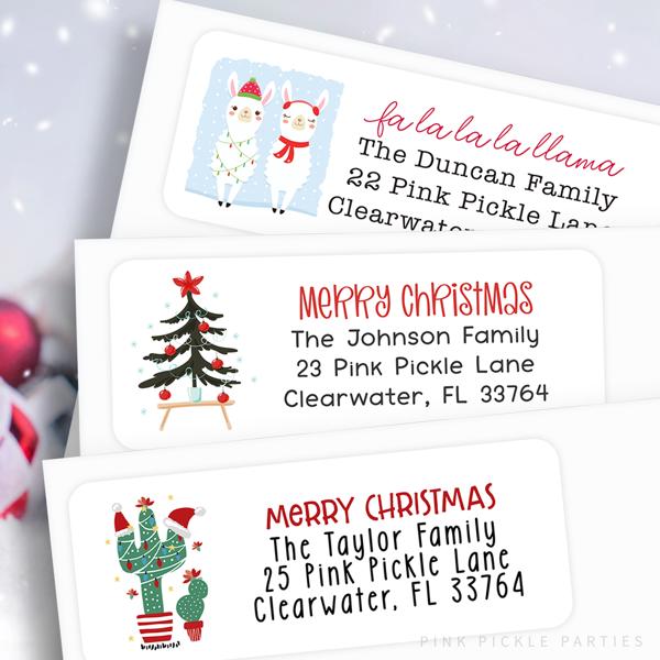 Christmas Address Labels | Personalized Return Address Stickers | Set of 60 | FREE SHIPPING