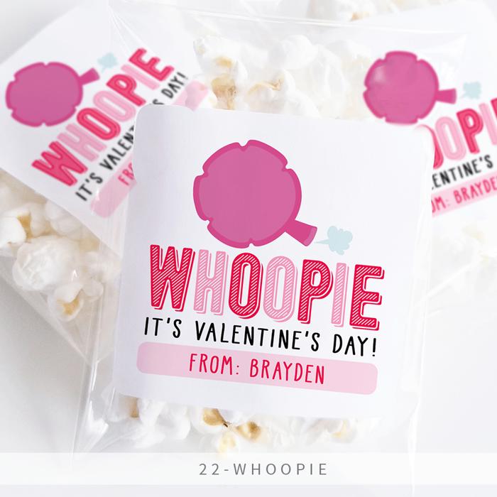 Personalized Valentine's Day Party Stickers with Treat Bags Valentine's Labels  | Set of 24