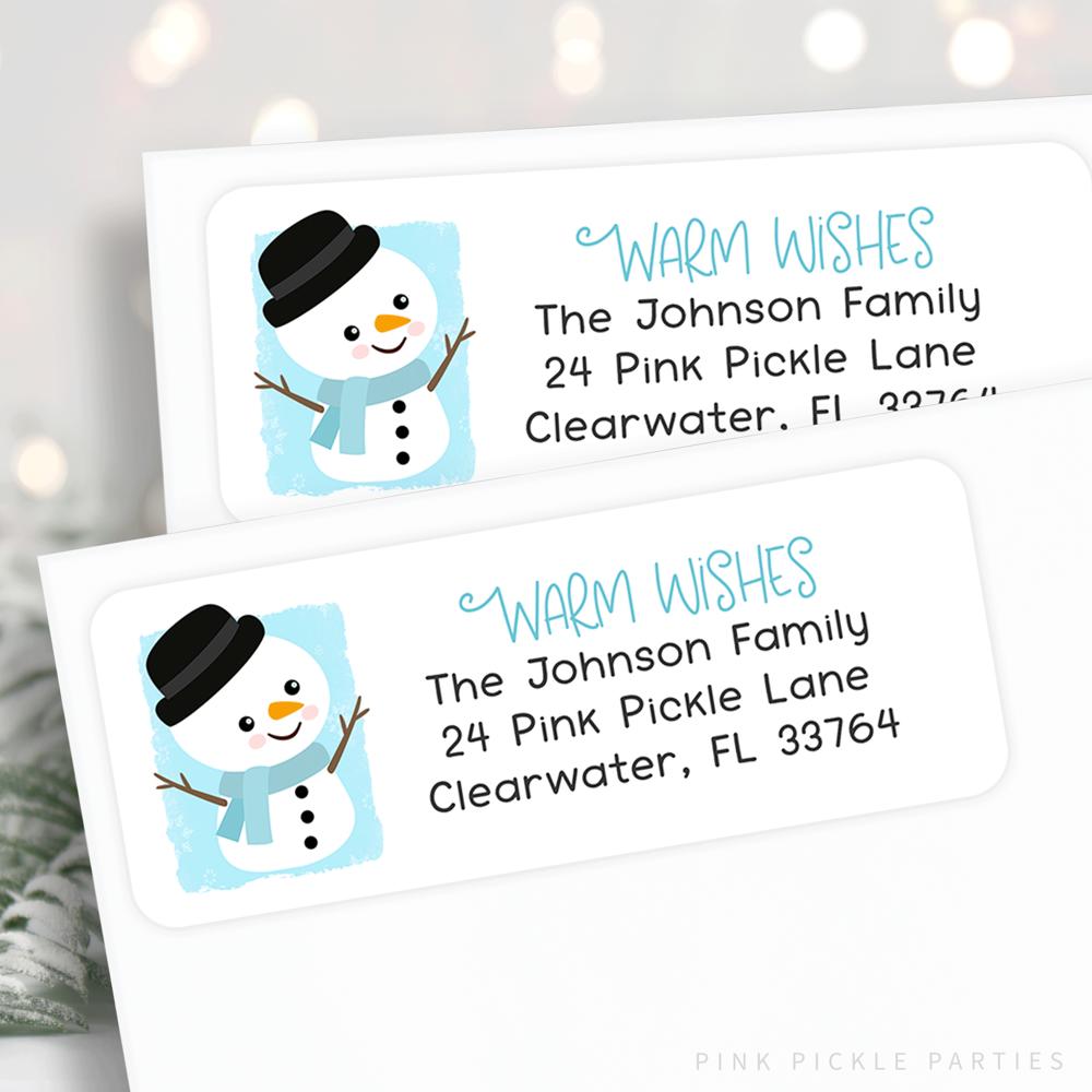 Christmas Address Labels | Personalized Return Address Stickers | Set of 60 | FREE SHIPPING