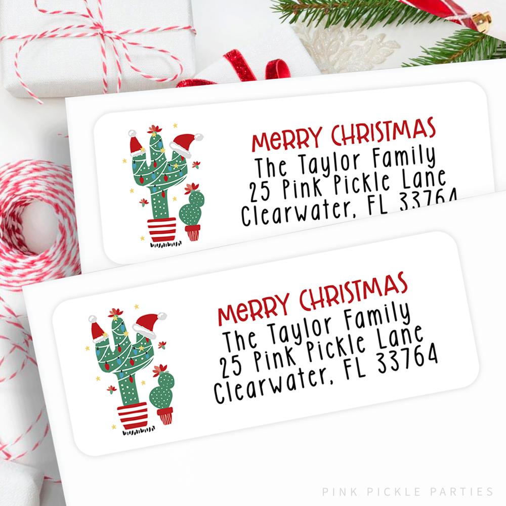 Christmas Address Labels | Personalized Return Address Stickers | Set of 60 | FREE SHIPPING