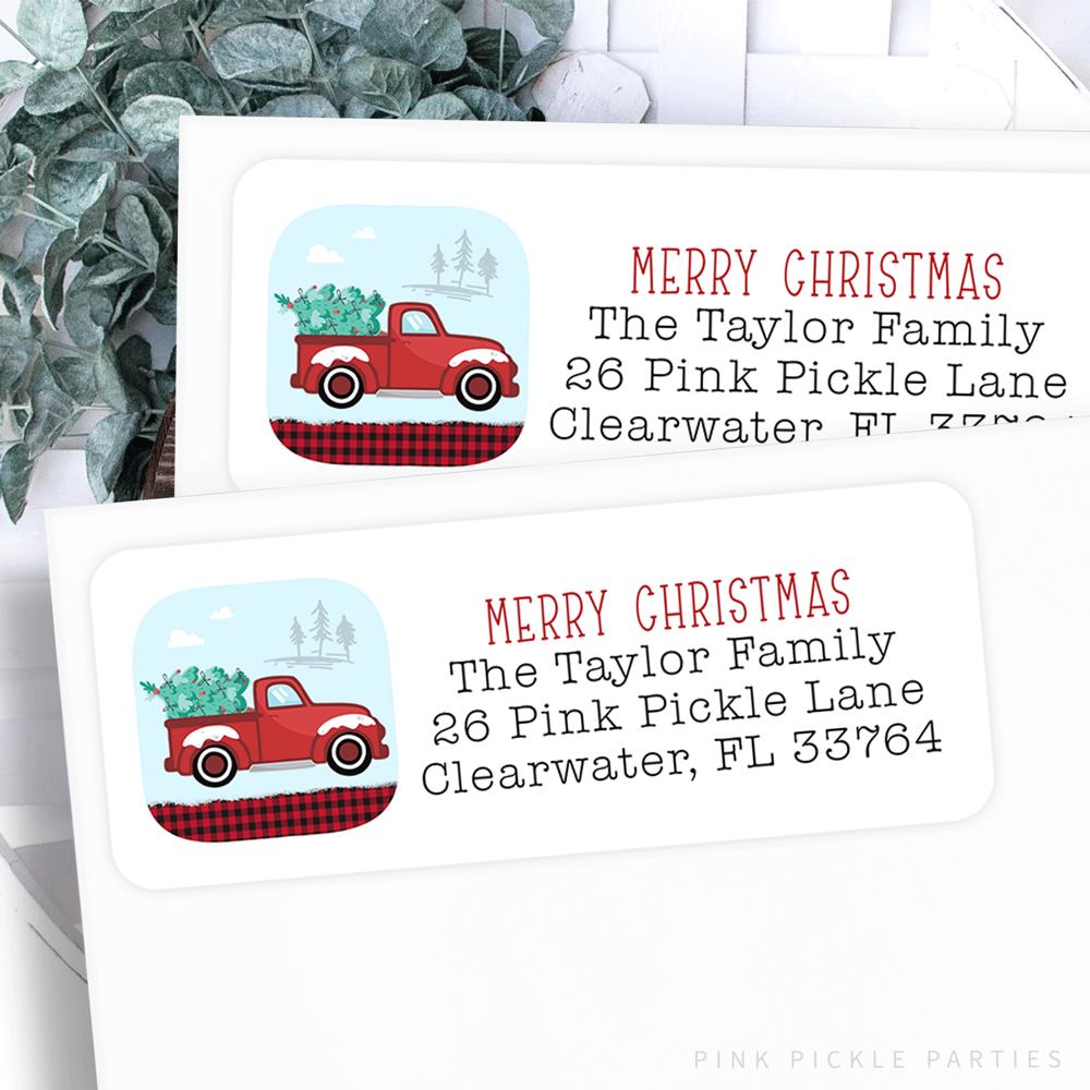 Christmas Address Labels | Personalized Return Address Stickers | Set of 60 | FREE SHIPPING