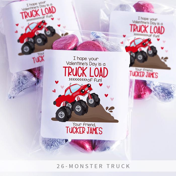 Personalized Valentine's Day Party Stickers with Treat Bags Valentine's Labels  | Set of 24