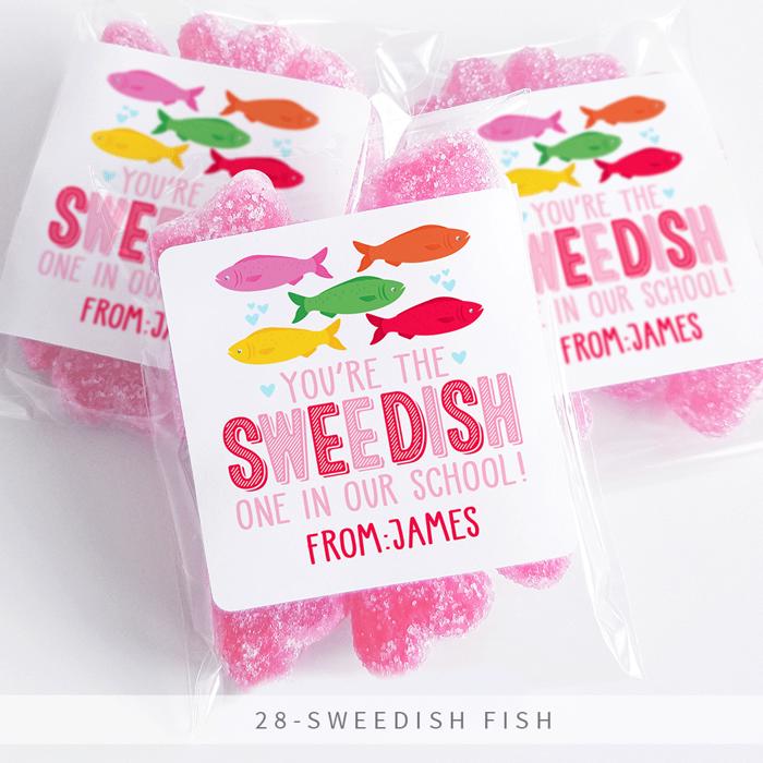 Personalized Valentine's Day Party Stickers with Treat Bags Valentine's Labels  | Set of 24