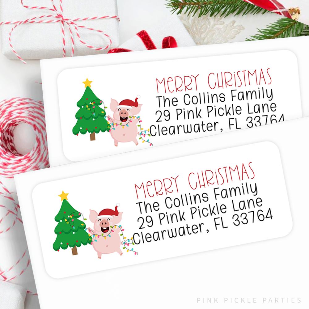 Christmas Address Labels | Personalized Return Address Stickers | Set of 60 | FREE SHIPPING