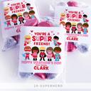  Personalized Valentine's Day Party Stickers with Treat Bags Valentine's Labels  | Set of 24