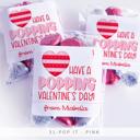  Personalized Valentine's Day Party Stickers with Treat Bags Valentine's Labels  | Set of 24