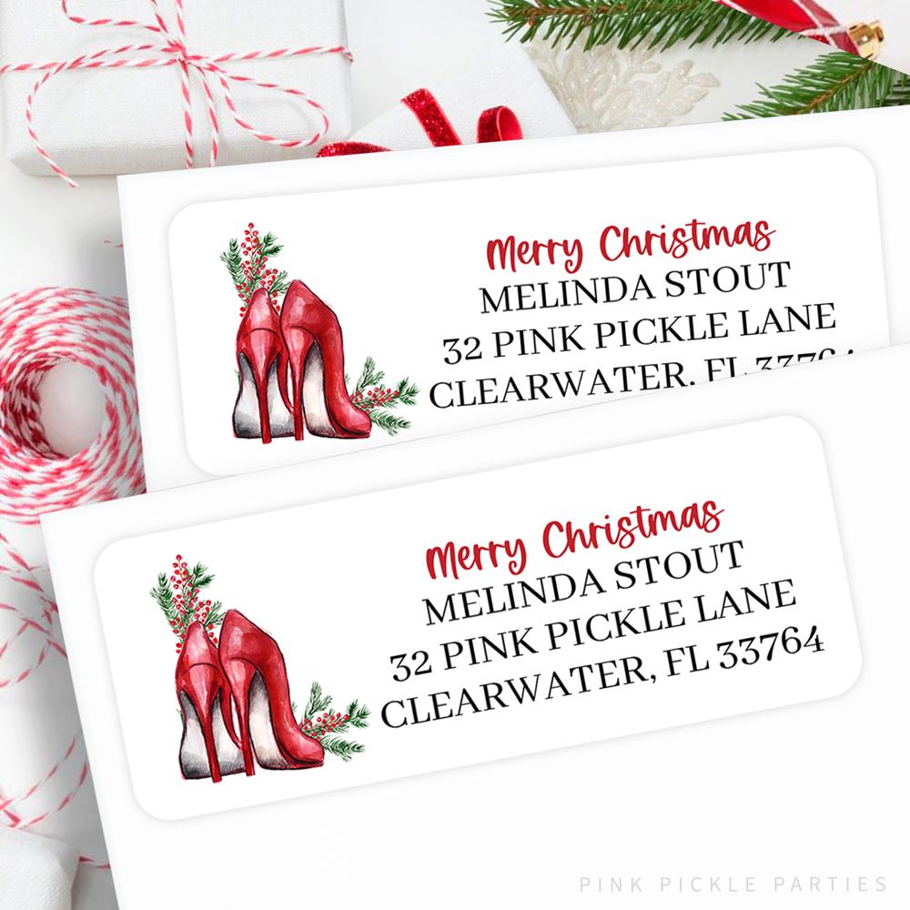 Christmas Address Labels | Personalized Return Address Stickers | Set of 60 | FREE SHIPPING