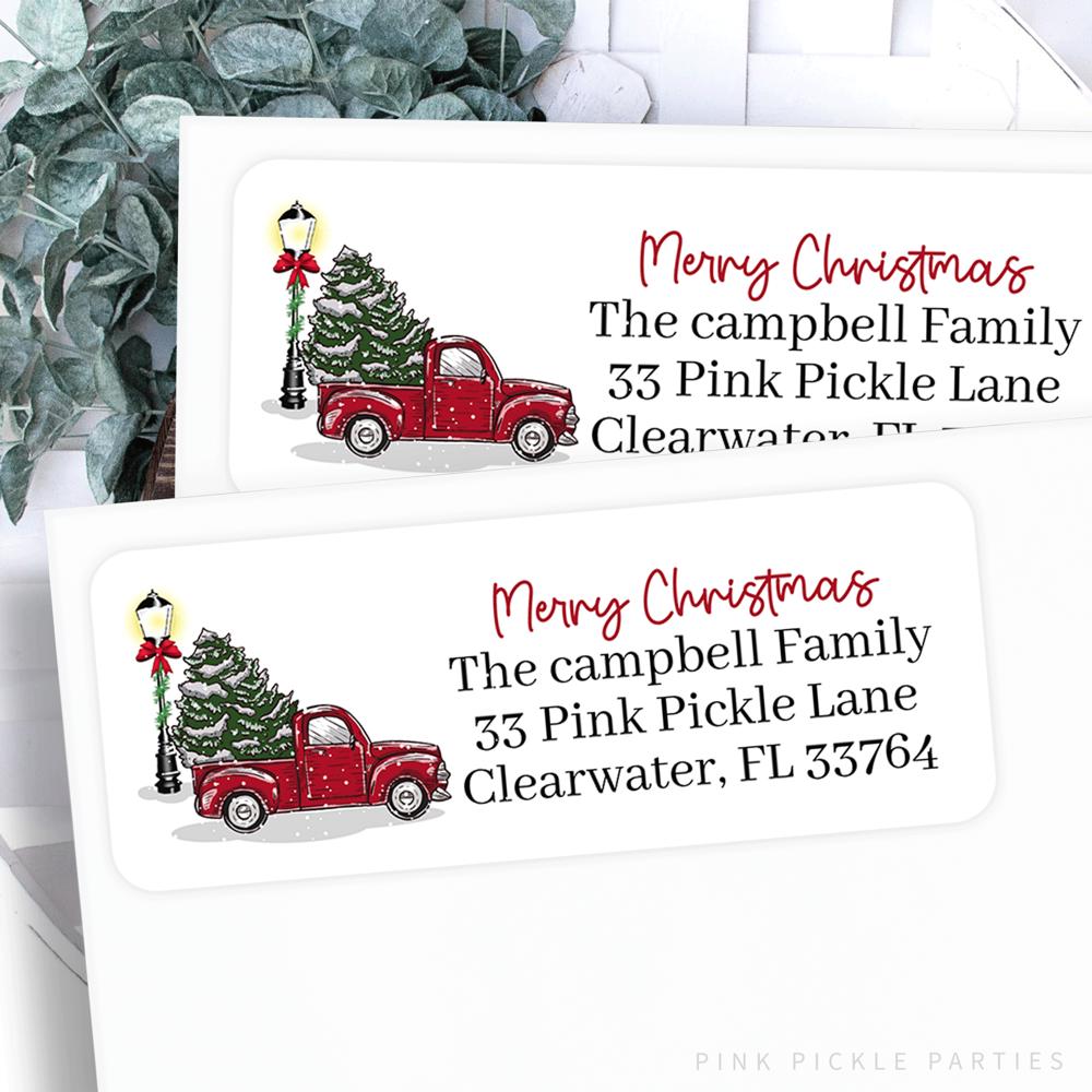 Christmas Address Labels | Personalized Return Address Stickers | Set of 60 | FREE SHIPPING