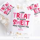  Personalized Valentine's Day Party Stickers with Treat Bags Valentine's Labels  | Set of 24