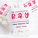  Personalized Valentine's Day Party Stickers with Treat Bags Valentine's Labels  | Set of 24