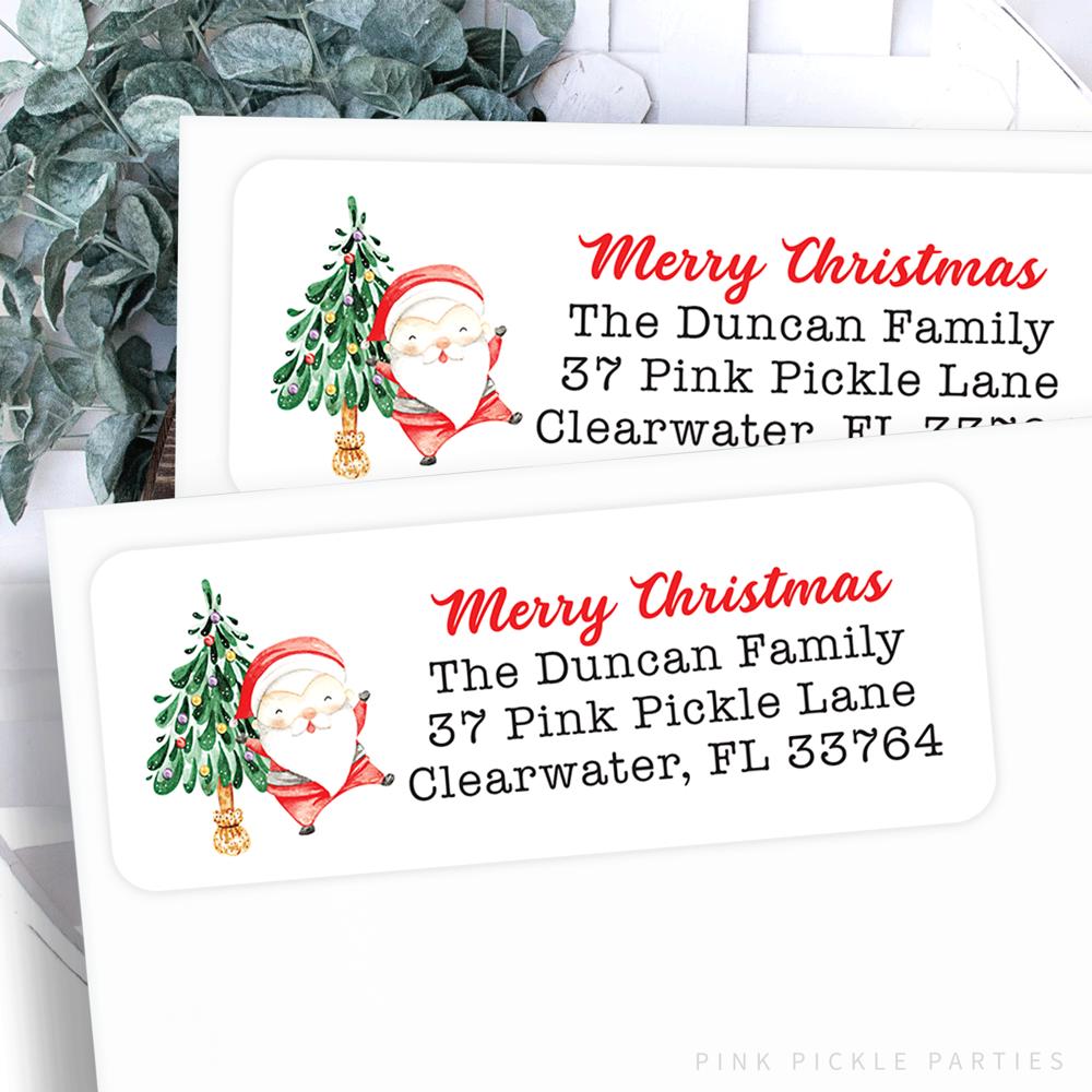 Christmas Address Labels | Personalized Return Address Stickers | Set of 60 | FREE SHIPPING