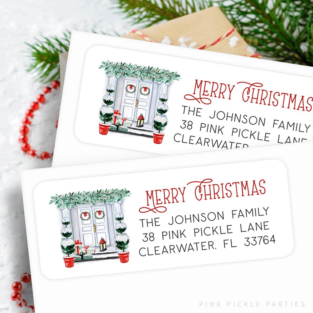 Christmas Address Labels | Personalized Return Address Stickers | Set of 60 | FREE SHIPPING