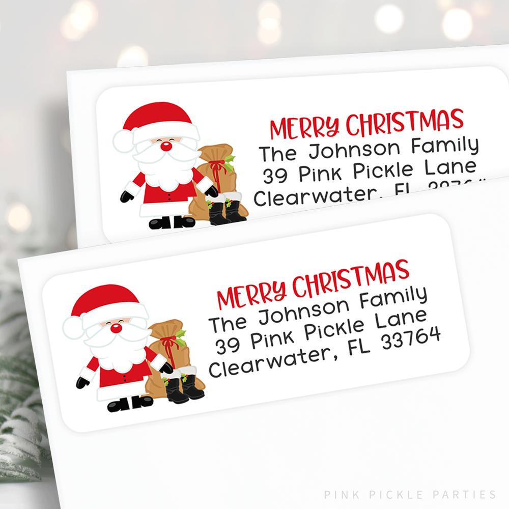 Christmas Address Labels | Personalized Return Address Stickers | Set of 60 | FREE SHIPPING