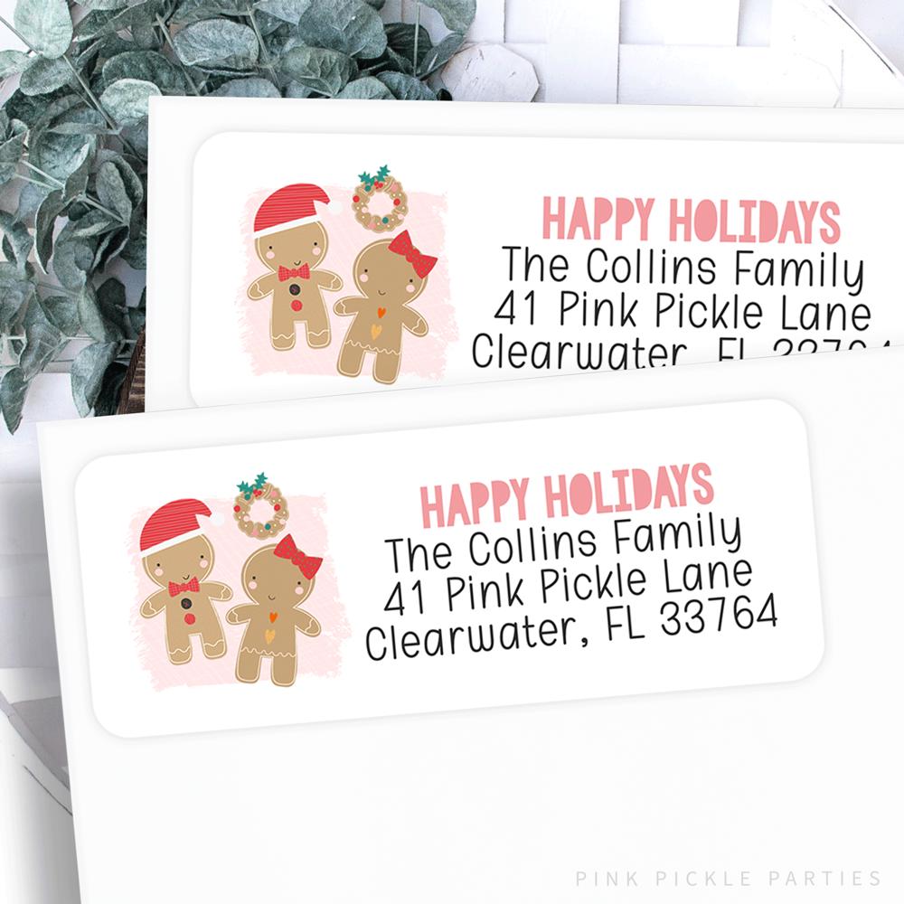 Christmas Address Labels | Personalized Return Address Stickers | Set of 60 | FREE SHIPPING