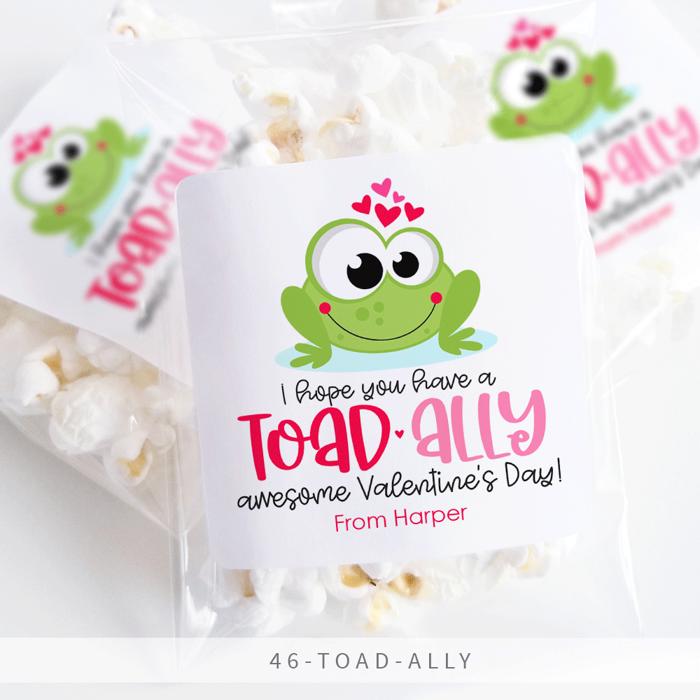 Personalized Valentine's Day Party Stickers with Treat Bags Valentine's Labels  | Set of 24