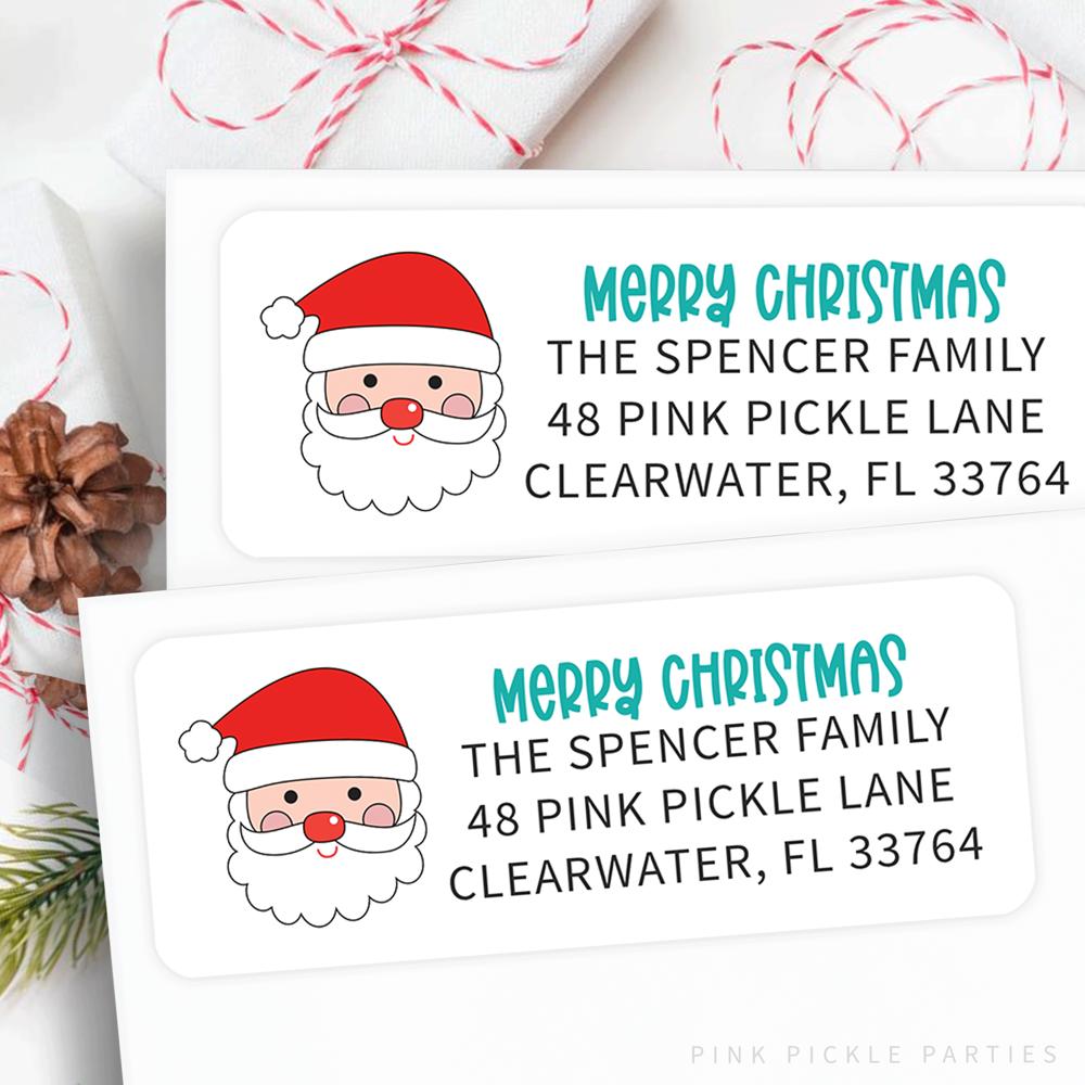 Christmas Address Labels | Personalized Return Address Stickers | Set of 60 | FREE SHIPPING