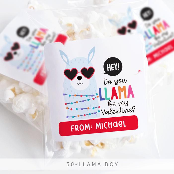 Personalized Valentine's Day Party Stickers with Treat Bags Valentine's Labels  | Set of 24