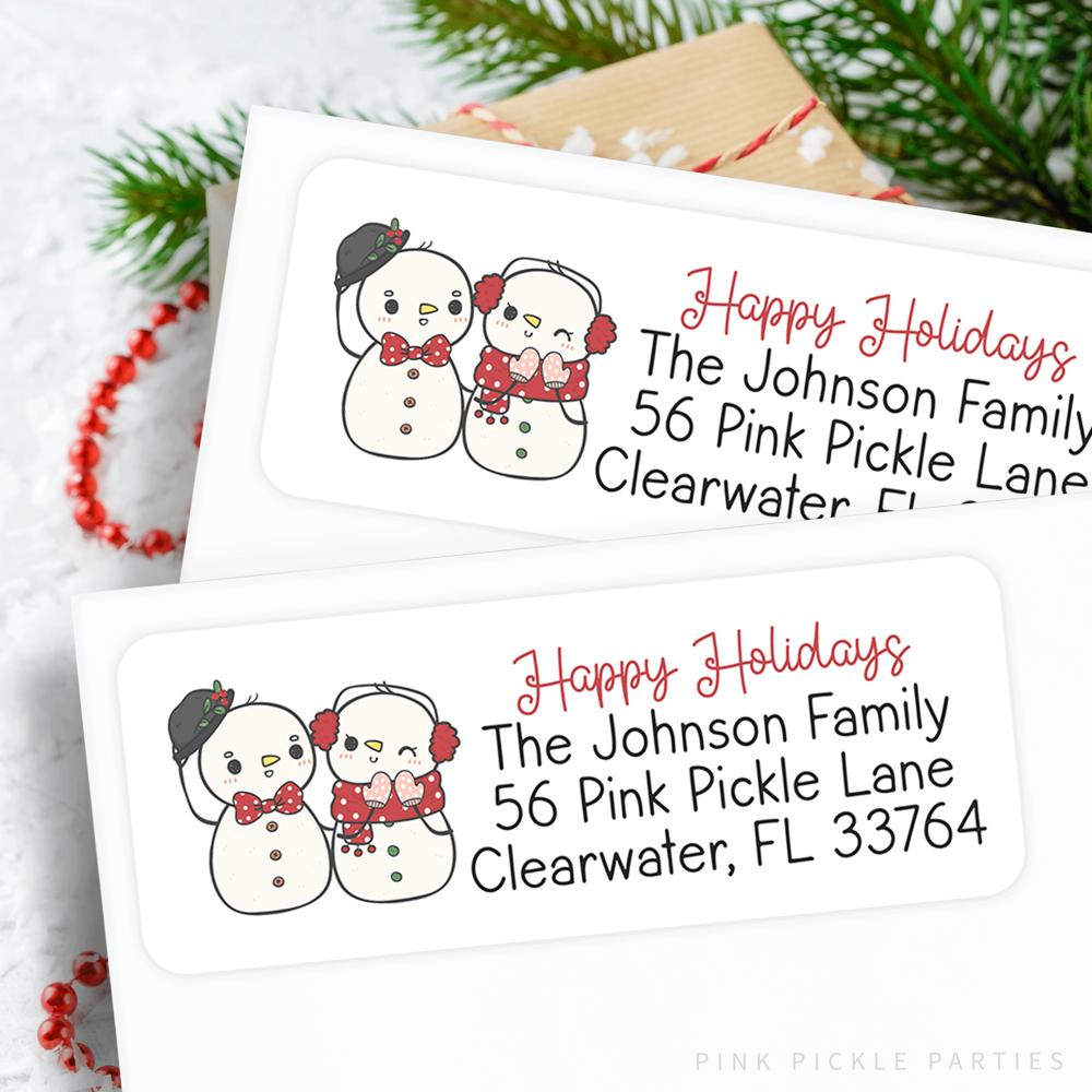 Christmas Address Labels | Personalized Return Address Stickers | Set of 60 | FREE SHIPPING