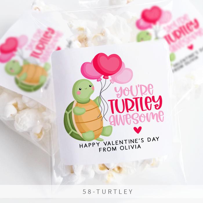 Personalized Valentine's Day Party Stickers with Treat Bags Valentine's Labels  | Set of 24