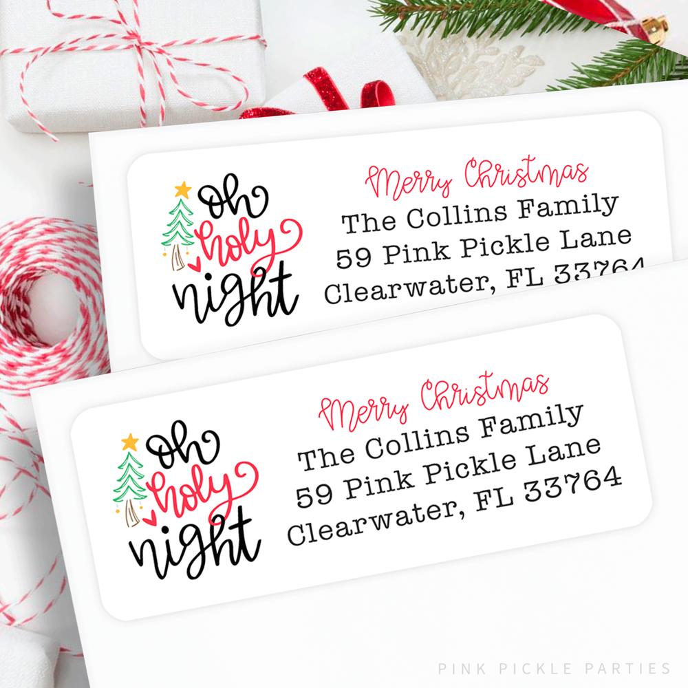 Christmas Address Labels | Personalized Return Address Stickers | Set of 60 | FREE SHIPPING