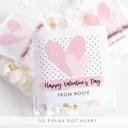  Personalized Valentine's Day Party Stickers with Treat Bags Valentine's Labels  | Set of 24