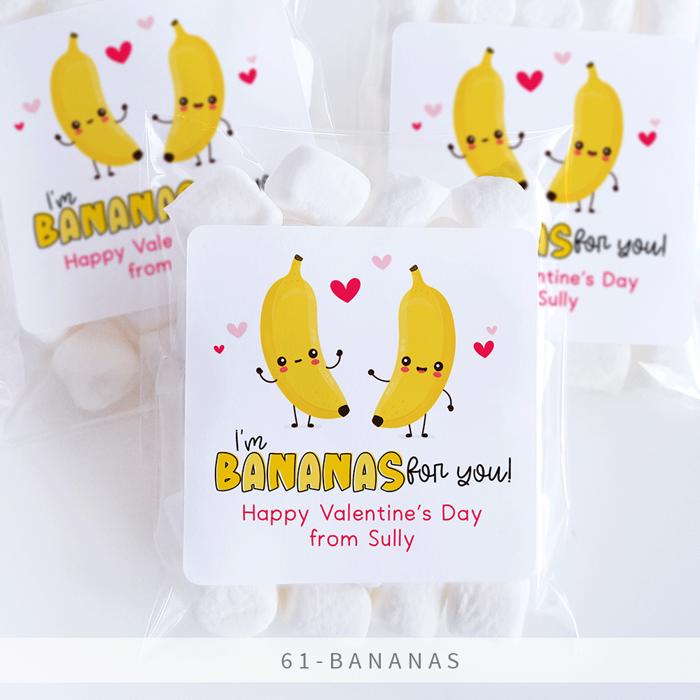 Personalized Valentine's Day Party Stickers with Treat Bags Valentine's Labels  | Set of 24