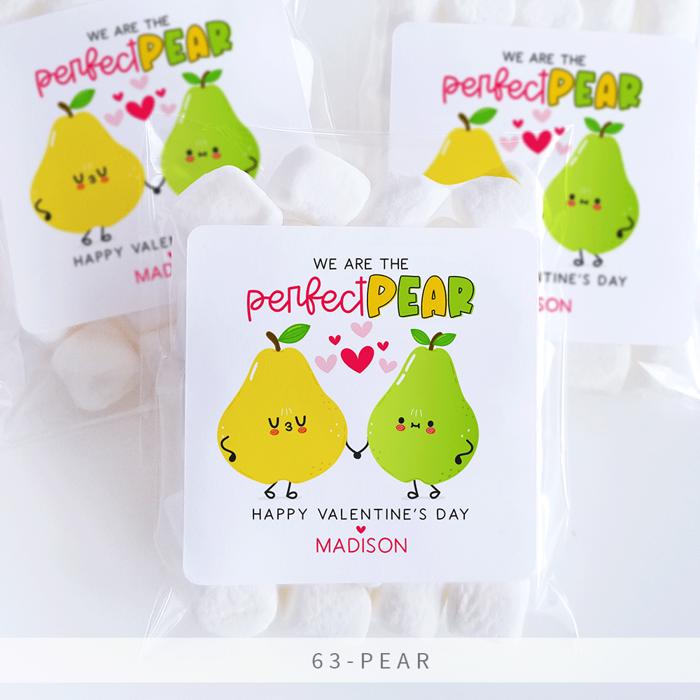 Personalized Valentine's Day Party Stickers with Treat Bags Valentine's Labels  | Set of 24