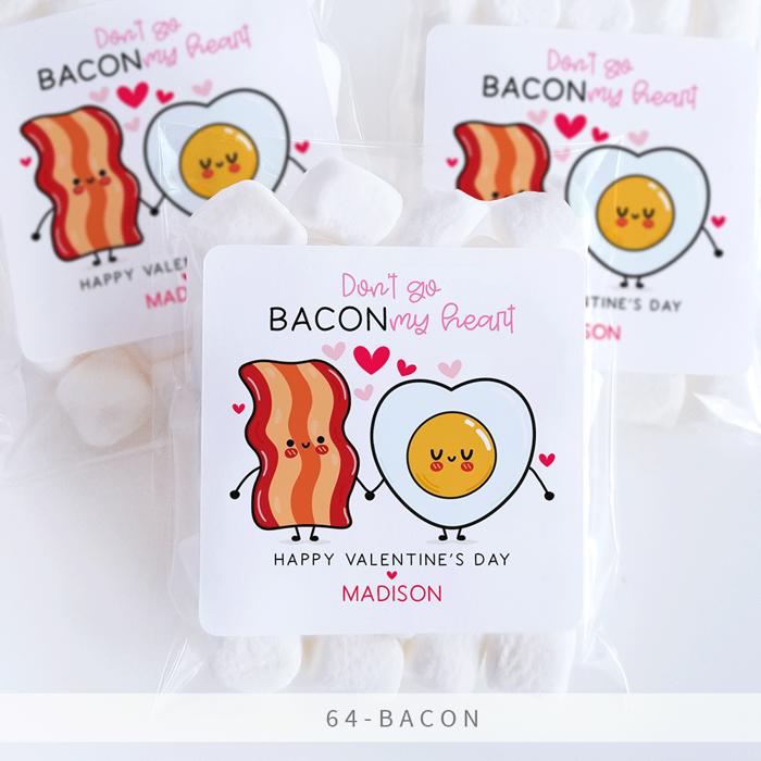 Personalized Valentine's Day Party Stickers with Treat Bags Valentine's Labels  | Set of 24