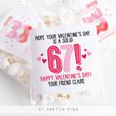  6-7 Valentine's Day Personalized Party Stickers with Treat Bags Valentine's Labels  | Set of 12