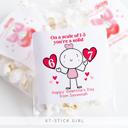  6-7 Valentine's Day Personalized Party Stickers with Treat Bags Valentine's Labels  | Set of 12