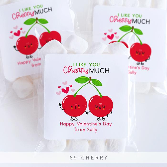 Personalized Valentine's Day Party Stickers with Treat Bags Valentine's Labels  | Set of 24