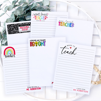 Personalized Teacher Notepad | Teacher Gift | FREE SHIPPING