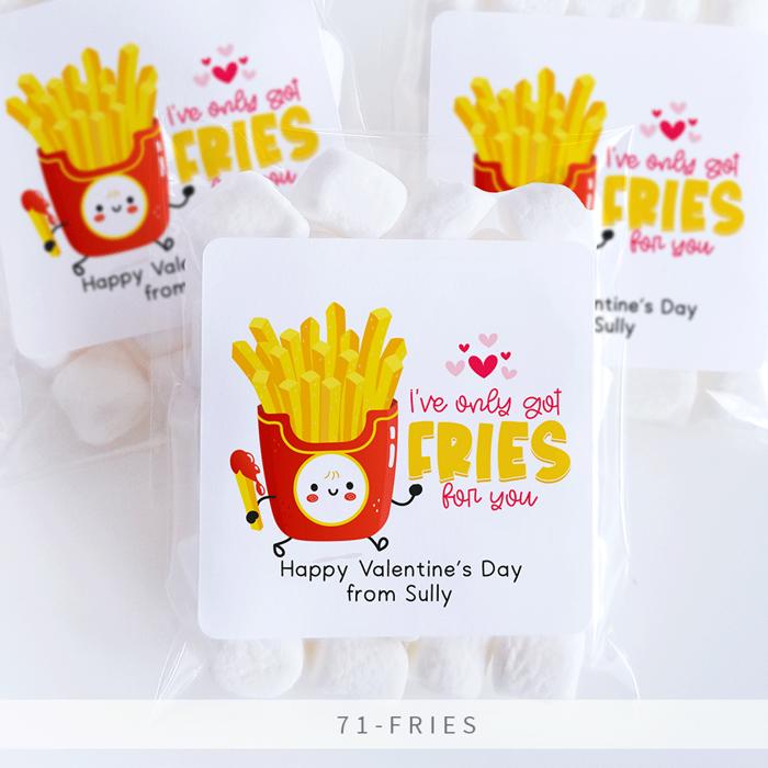 Personalized Valentine's Day Party Stickers with Treat Bags Valentine's Labels  | Set of 24