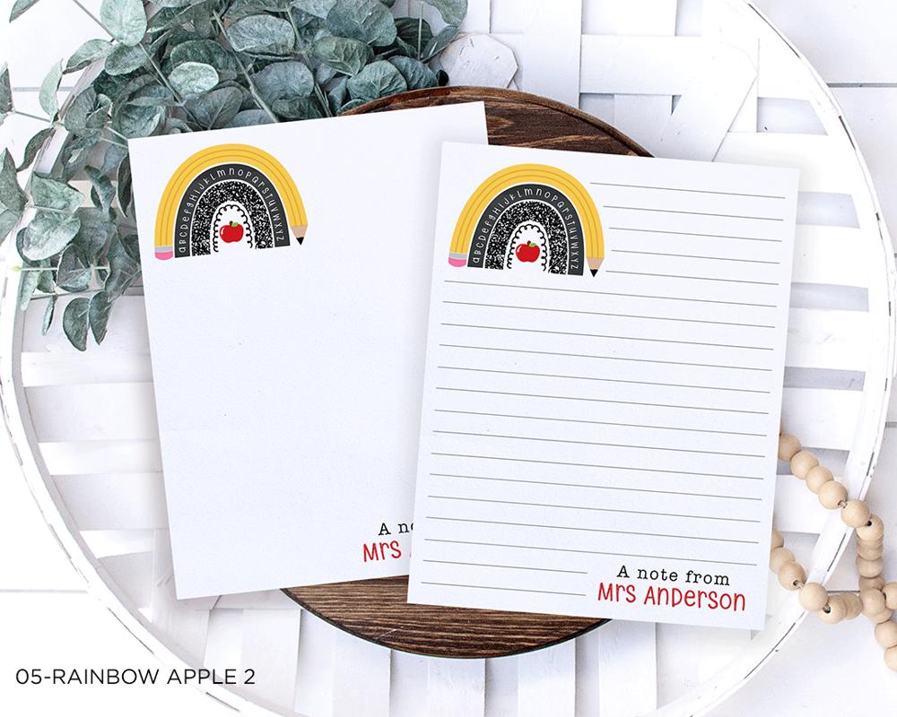 Personalized Teacher Notepad | School Rainbow Notepad | Teacher Gift | FREE SHIPPING