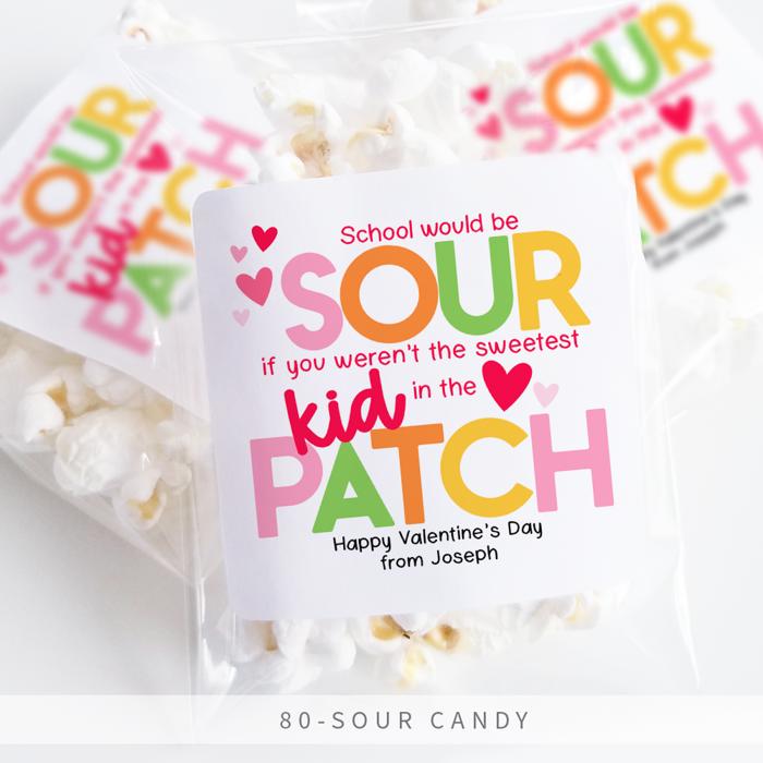 Personalized Valentine's Day Party Stickers with Treat Bags Valentine's Labels  | Set of 24