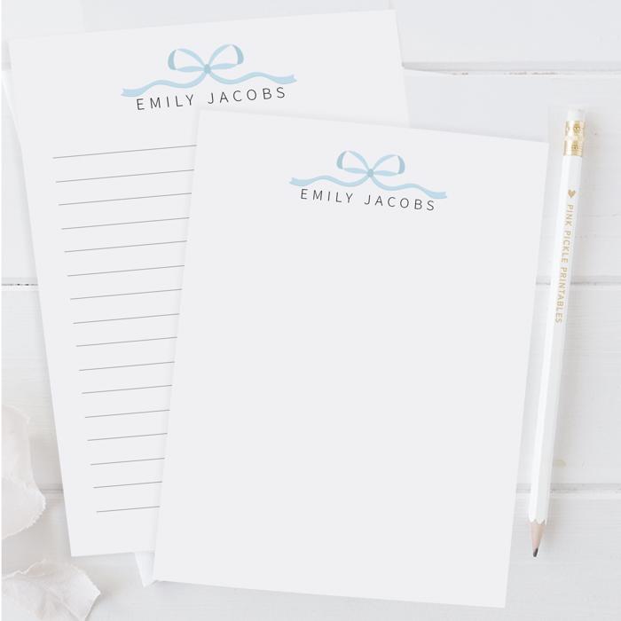 Personalized Coquette Bow Notepad
