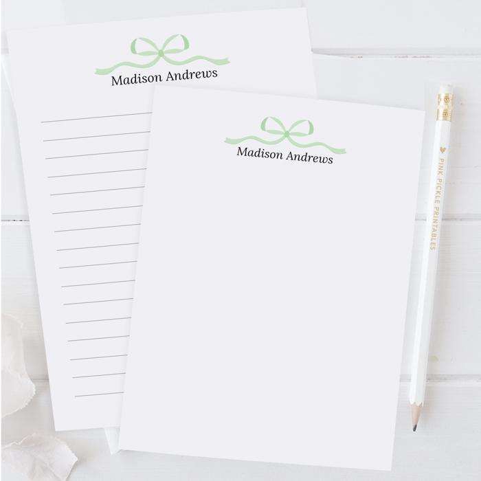 Personalized Coquette Bow Notepad