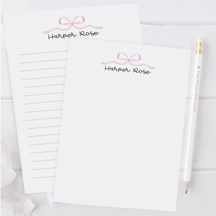 Personalized Coquette Bow Notepad