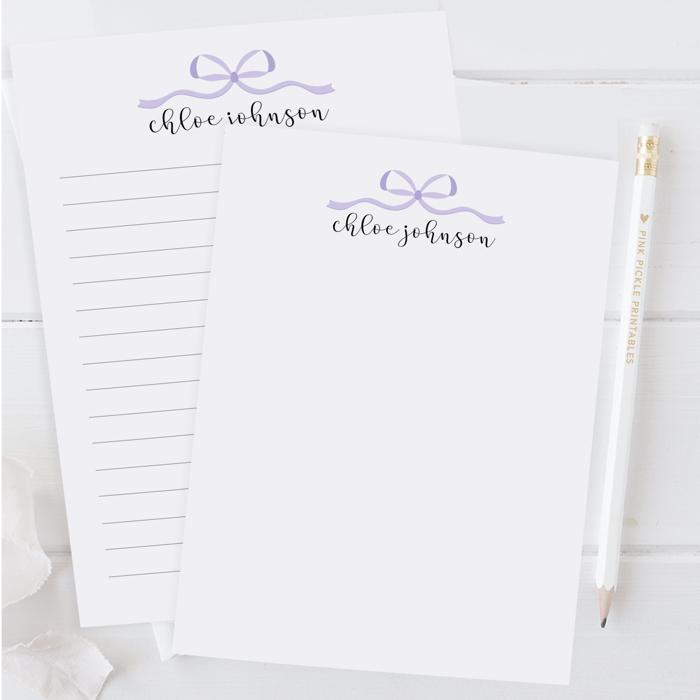 Personalized Coquette Bow Notepad