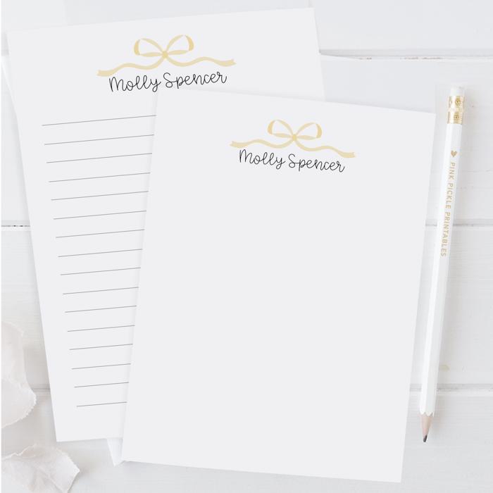 Personalized Coquette Bow Notepad