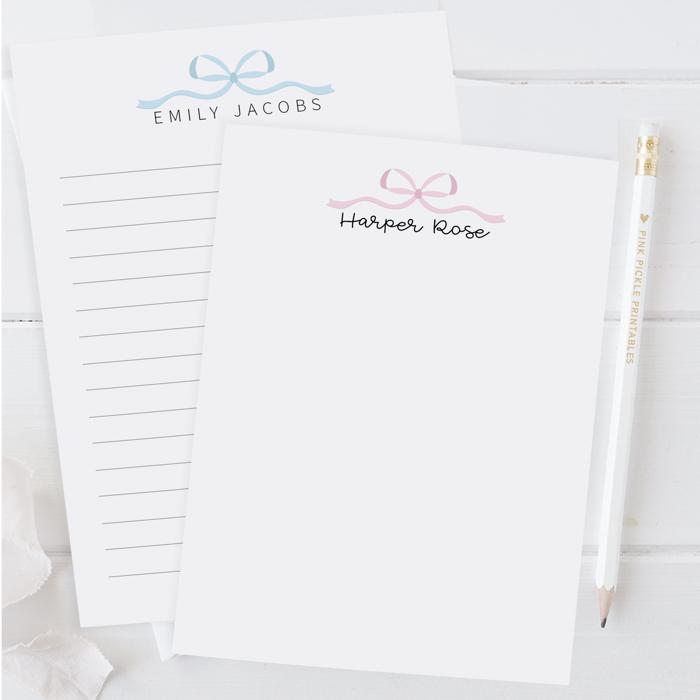 Personalized Coquette Bow Notepad