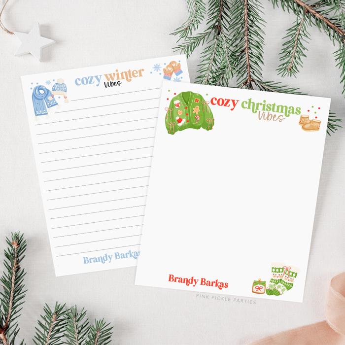 Personalized Christmas Notepad | Fun Bright Holiday List Pad | Custom Christmas Gift | Stocking Stuffer | Teacher Gift | Festive Stationery