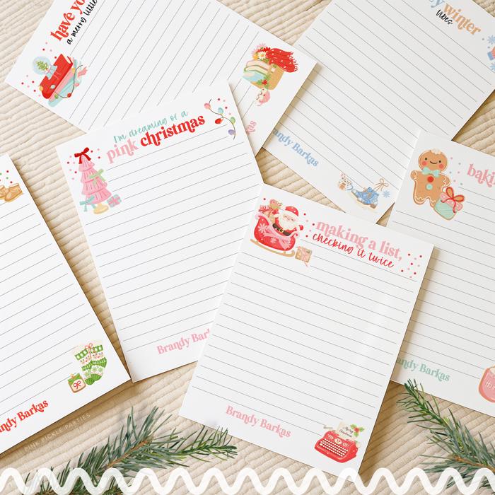 Personalized Christmas Notepad | Fun Bright Holiday List Pad | Custom Christmas Gift | Stocking Stuffer | Teacher Gift | Festive Stationery