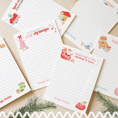 Personalized Christmas Notepad | Fun Bright Holiday List Pad | Custom Christmas Gift | Stocking Stuffer | Teacher Gift | Festive Stationery