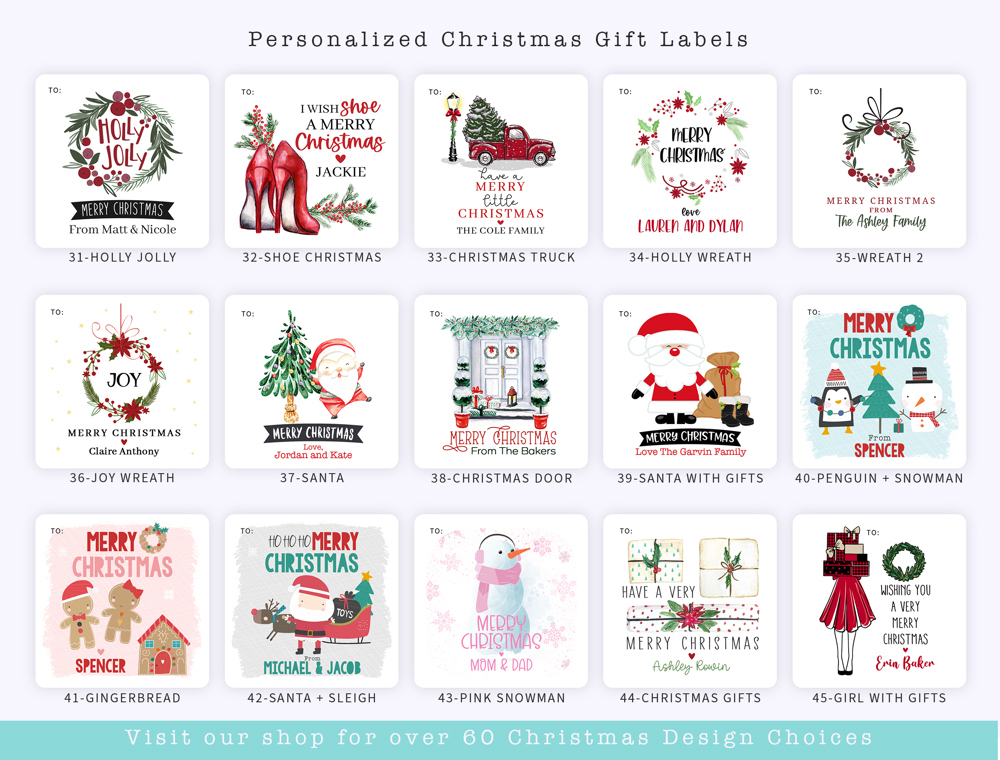 Personalized Christmas Gift Sticker Labels | Set of 24 | FREE SHIPPING