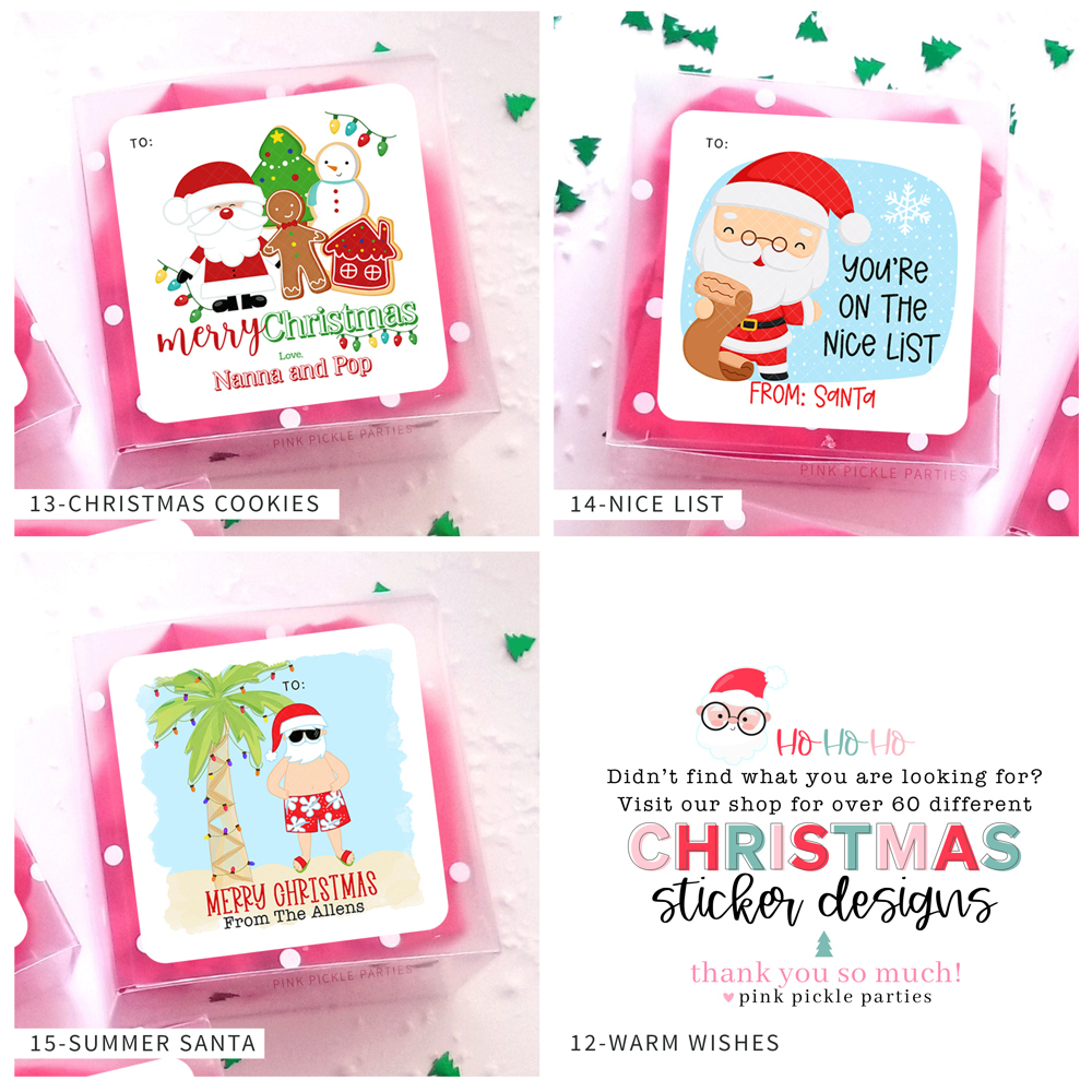 Personalized Christmas Gift Sticker Labels | Set of 24 | FREE SHIPPING