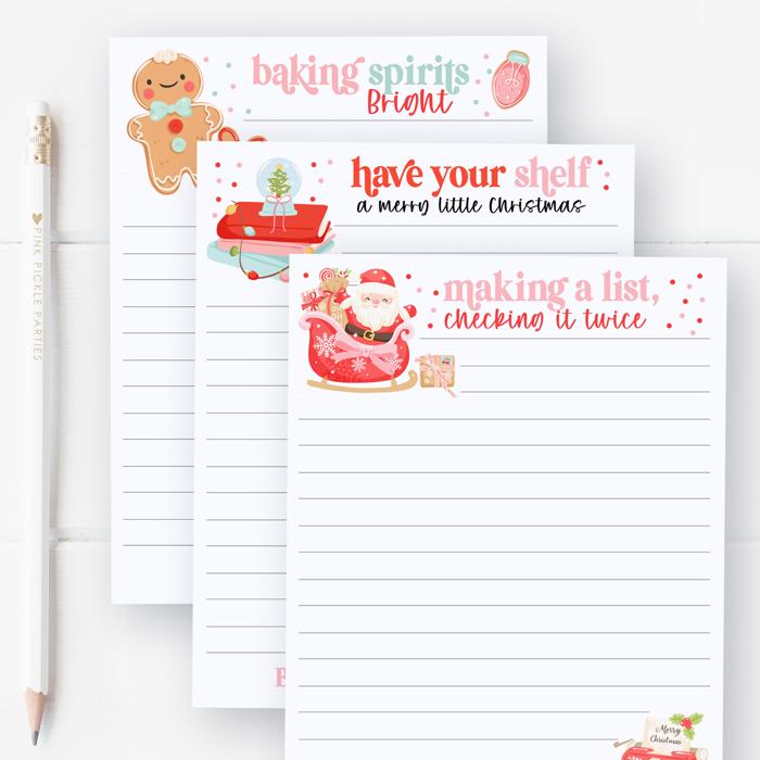 Personalized Christmas Notepad | Fun Bright Holiday List Pad | Custom Christmas Gift | Stocking Stuffer | Teacher Gift | Festive Stationery