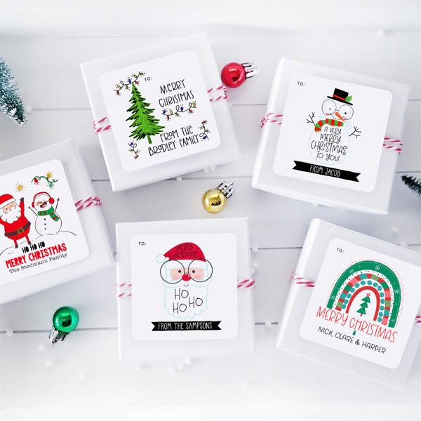 Personalized Christmas Gift Sticker Labels | Set of 24 | FREE SHIPPING