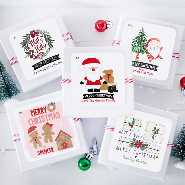 Personalized Christmas Gift Sticker Labels | Set of 24 | FREE SHIPPING