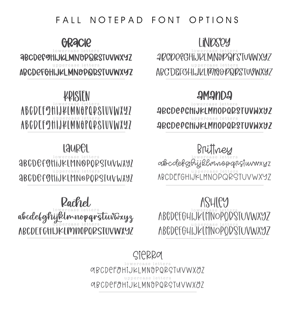 Personalized Trendy Fall Notepad | Great Stocking Stuffer